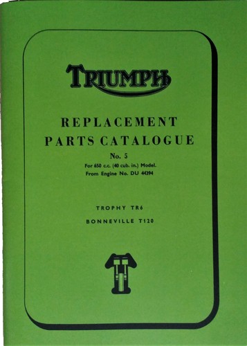 Catalogue des pièces - catalogue, triumph