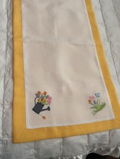 Charles Gallen 72”x 16” Table Runner Embroidery Easter Flowers NWOT