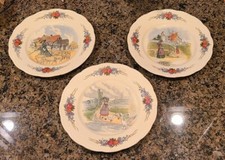 3 Sarreguemines OBERNAI France 8" Plates