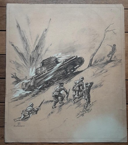 Panzer ww2 dessin original - ww2,