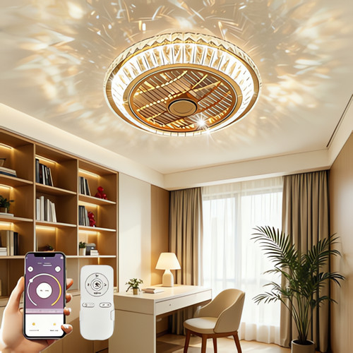 Lampe ventilateur cristal - en,