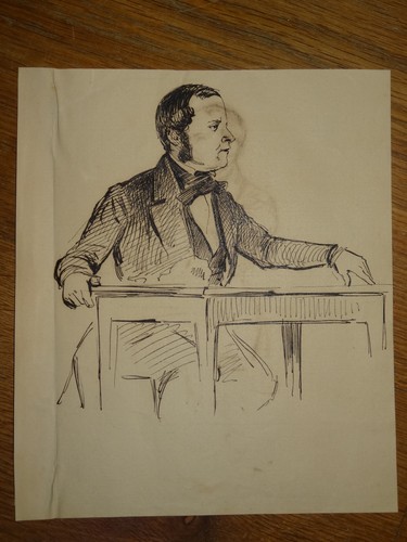 Double portrait dessin - double, encre
