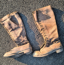 Bottes cuir fauve lacées
