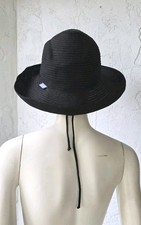 Wallaroo Hat Company Sydney Black Wide Brim Packable Sun Hat One Size Adjustable