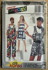 Burda Super Easy Pattern 3784 Loose Fitting Jumpsuit Overalls Size 8-18 Uncut FF