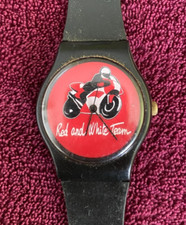 ADVERTISING WATCH - RED AND WHITE TEAM - MOTORCYCLE - VINTAGE