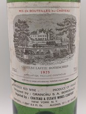 Chateau Lafite Rothschild 1975 Bordeaux, Used Empty Bottle, Broken Cork, 750ml