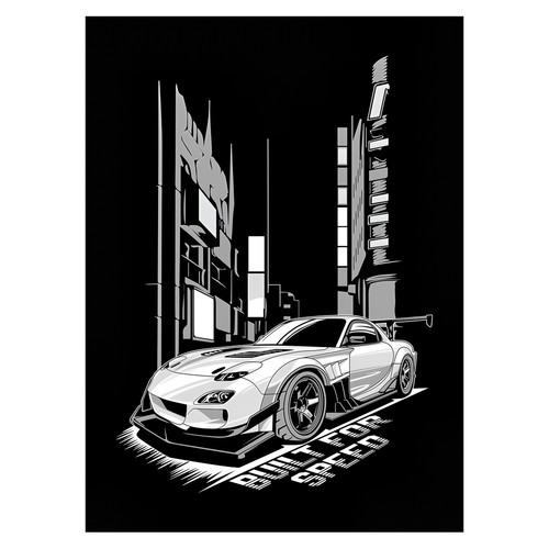 Affiche course automobile - de,