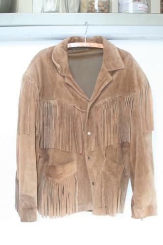 Veste daim franges - en,