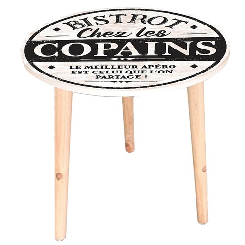 Table appoint motif bistrot - table,