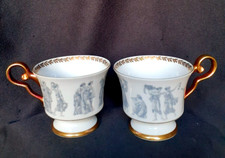 2 tasses à thé style empire en porcelaine PMR Bavaria Jaeger & Co. Germany