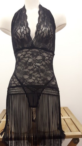Robe sexy dentelle franges - &,