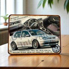plaque métal vintage VW Golf