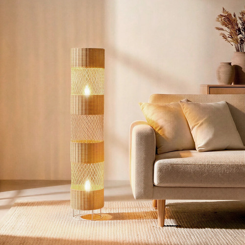 Lampadaire rotin rubra - lampadaire,