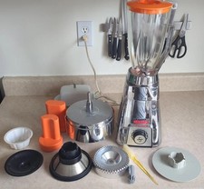 Robot Blender Steca vintage/métal chromé et verre/Cuisine Vintage/Fonctionne 