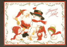 ILLUSTRATOR postcard Santa Claus and Snowman / drawings VGC+