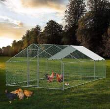 POULAILLER D'EXTERIEUR 3x6x2m, ENCLOS GRILLAGE POUR POULES, VOLAILLE, STRUCTU...