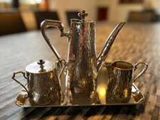 SERVICE ART DECO MARTELE THEIERE BERLINER ELEKTRO PLATED WAREN FABRICK B.E.P.W.F