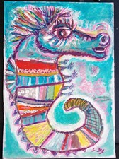 Tableau peinture hippocampe