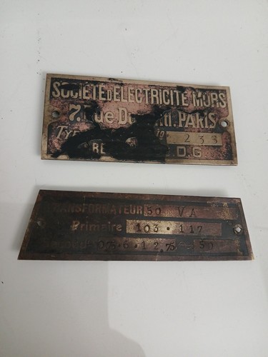 Plaques societe electricite - ,