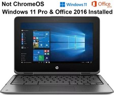 HP X360 G1 EE 11" Laptop Windows 11 Pro + Microsoft Office 2016 Bundle Gift Set