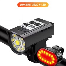 Phare vélo 9 LED avant + feu