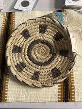 VINTAGE Papago Handwoven Basket Tohono O’odham Yucca Devils Claw Weave Nice