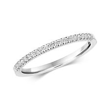 Bague Femme Semi Pavée Or Blanc 9 k/carat et Diamant 0.16 Carat