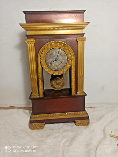 Pendule bronze deux patines