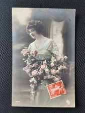 CPA Illustration of a Young Lady in Blue & White Dress