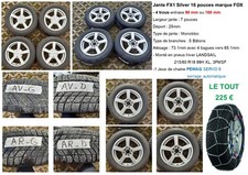 4 roues pneus neiges sur jante