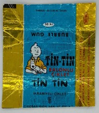 Rare Vintage 1980s Tintin Turkish Bubble Gum Wrapper with Comic  TİN TİN Ciklet