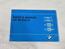 BMW Owner's Manual R80/7 R100/7 R100S R100RS