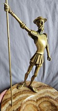 Grand cendrier vintage Don Quichotte en bronze sur socle marbre