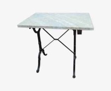 table de café / table de bistrot en fonte et marbre 