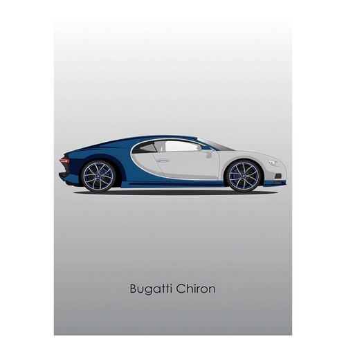 Affiche illustration bugatti - affiche,