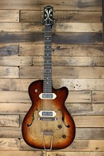 CRACK ** Godin 5th Avenue TL Gold Foil Electric Guitar, Vintage Burst  #R3046