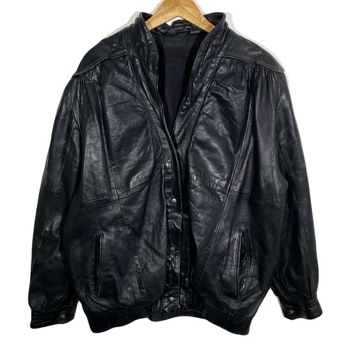 Blouson cuir noir - en, vintage