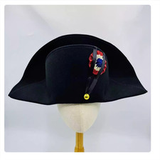 2024 Napoleon French Captains Bicorne Hat Woolen Cap Cosplay Accessories Gift