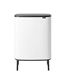 Brabantia Poubelle Bo Touch Bin Hi, Blanc, 2x 30L