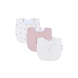 NOUKIE'S - Lot de 3 bavoirs - Jersey - Écru et Rose