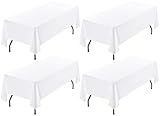 Showgeous Lot de 4 nappes blanches, rectangulaires,