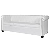 vidaXL Canap� Chesterfield � 3 places cuir synth�tique