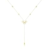 Moguri Élégant Collier en Y en or 14 carats avec pendentif