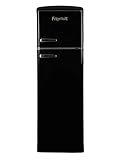 FrigeluX Réfrigérateur Retro Vintage Noir 2 portes