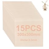 WOPPLXY Lot de 15 plaques en bois de peuplier - 300