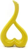 Arawat Vase Céramique Jaune Coeur Vase Décoration Salon