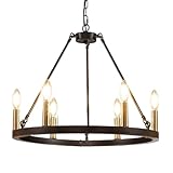 Lustre à 16 lumières en forme de roue de chariot, style