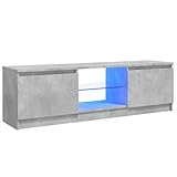 vidaXL Meuble TV avec lumières LED gris béton 120x30x36