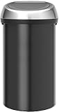 Brabantia Poubelle Touch Bin, 60L - Noir mat avec couvercle